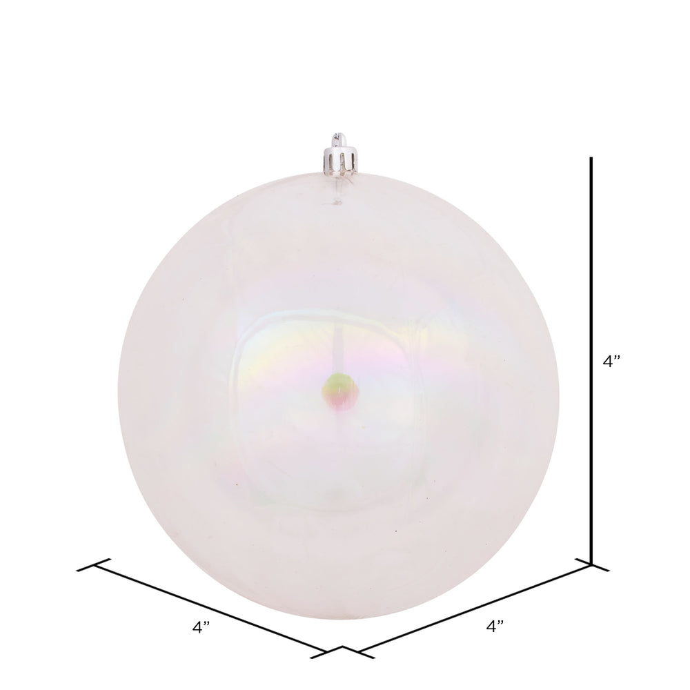 Vickerman 4" Clear Iridescent Ball Ornament 6 per Bag