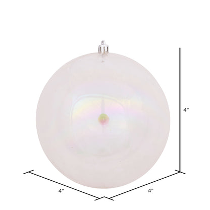 Vickerman 4" Clear Iridescent Ball Ornament 6 per Bag
