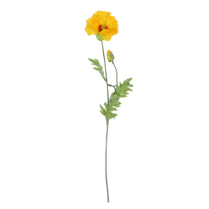 Vickerman 28" Artificial Yellow Poppy Spray. Includes 6 sprays per pack.