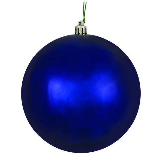Vickerman 6" Midnight Blue Shiny Ball Ornament 4 per Bag