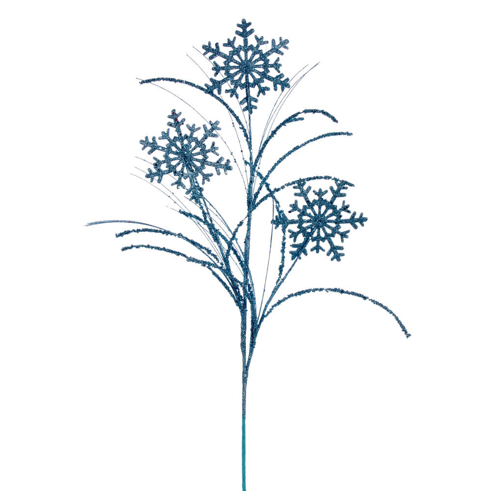 Vickerman 31" Baby Blue Snowflake Glitter Spray 6 per bag.