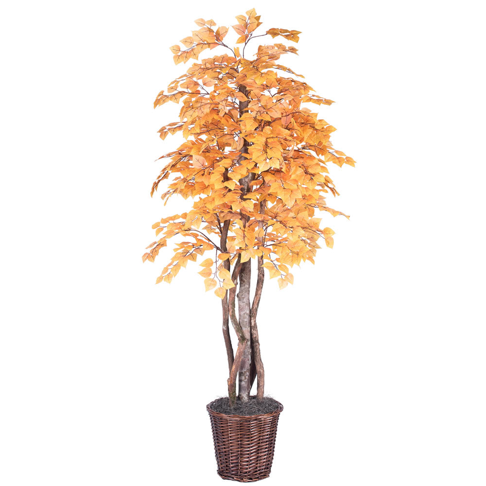 Vickerman 6' Artificial Golden Aspen Executive Rattan Basket.