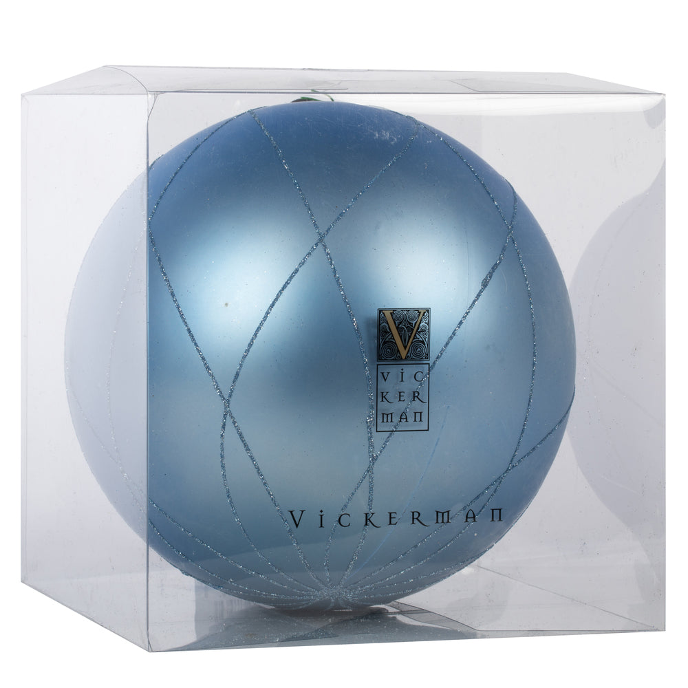 Vickerman 8" Periwinkle Matte Glitter Swirl Ball