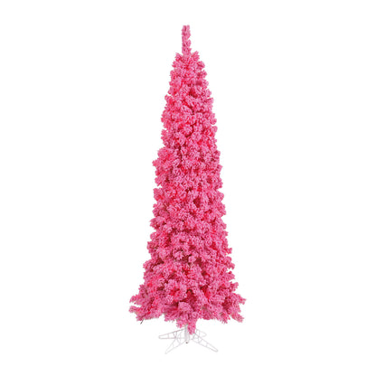 Vickerman 6.5' Unlit Flocked Pink Slim Fir Artificial Christmas Tree