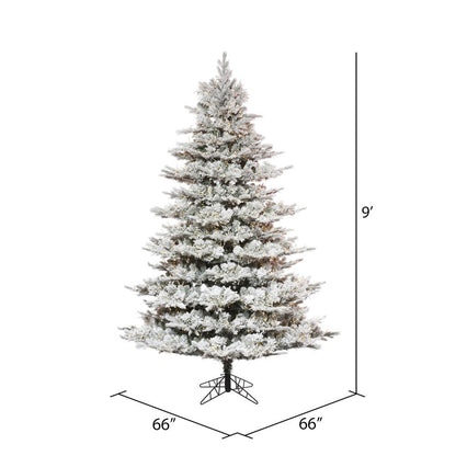 Vickerman 9' x 66" Flocked Kiana Christmas Tree Low Voltage LED Warm Lights.