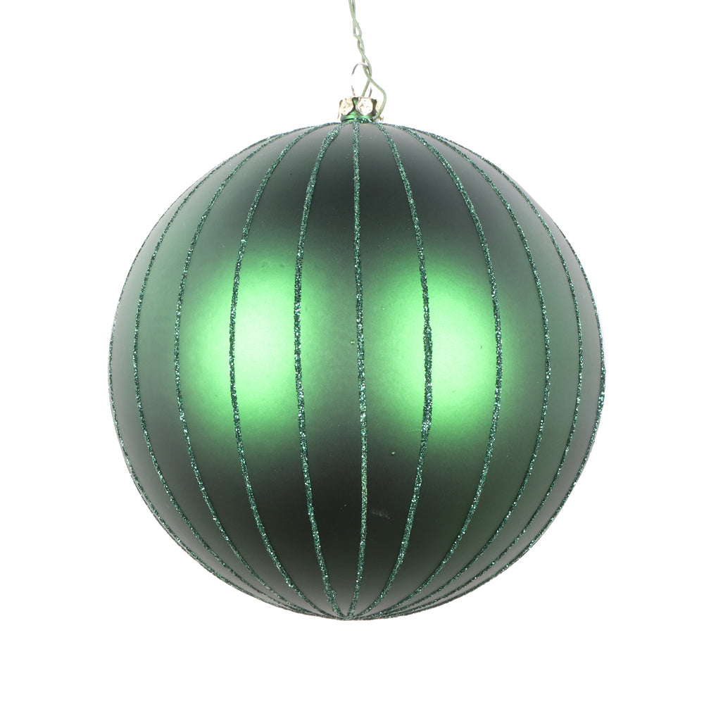 Vickerman 5" Emerald Matte Glitter Ball Christmas Ornament 4 pieces per bag