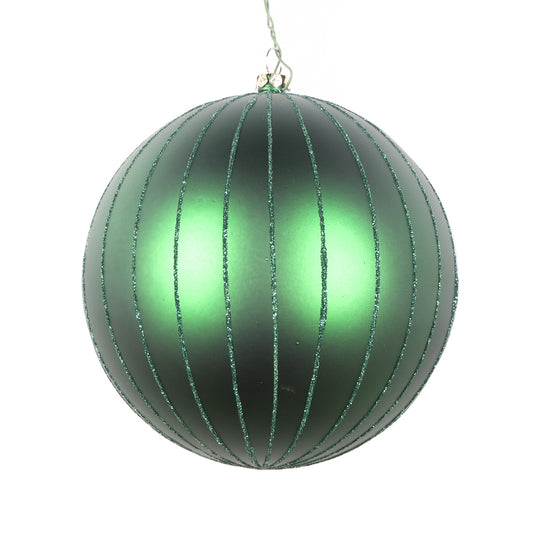 Vickerman 5" Emerald Matte Glitter Ball Christmas Ornament 4 pieces per bag