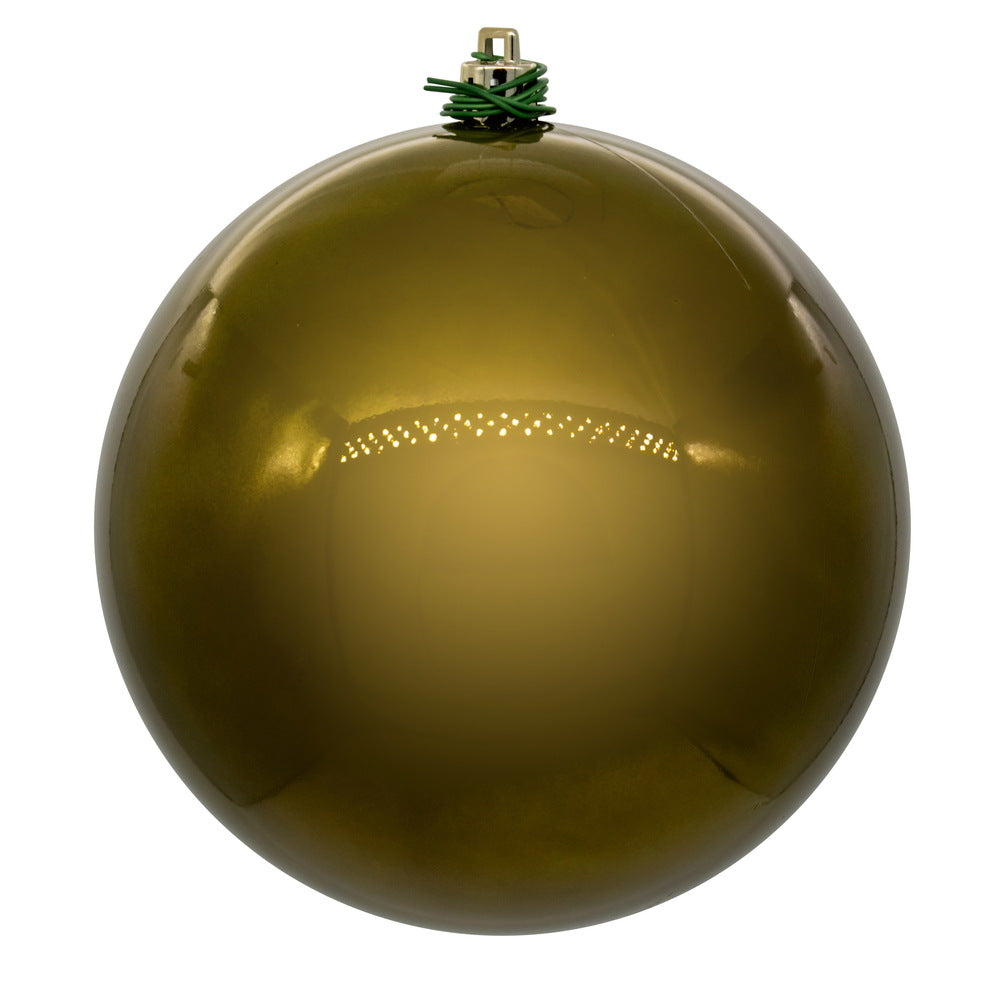 Vickerman 4" Olive Pearl UV Drilled Ball Ornament 6 per bag.