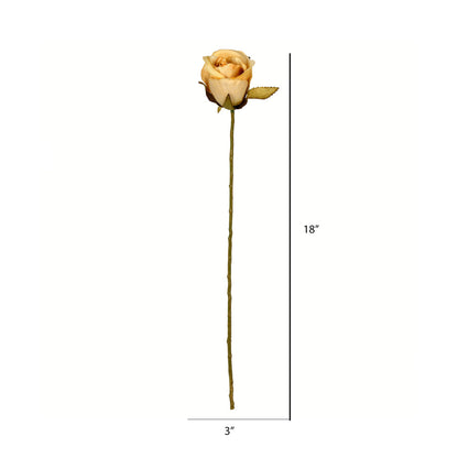 Vickerman 18" Artificial Mustard Rose Stem 12 per Bag