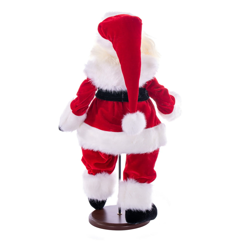 Vickerman 18" Red Traditional Velvet Light Complexion Santa Doll with Stand. This Santa has glasses stand is removeable.