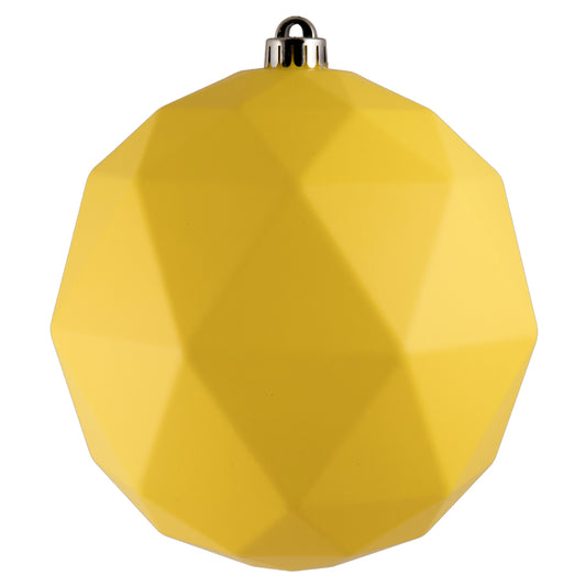 Vickerman 8" Yellow Matte Geometric Ball Ornament