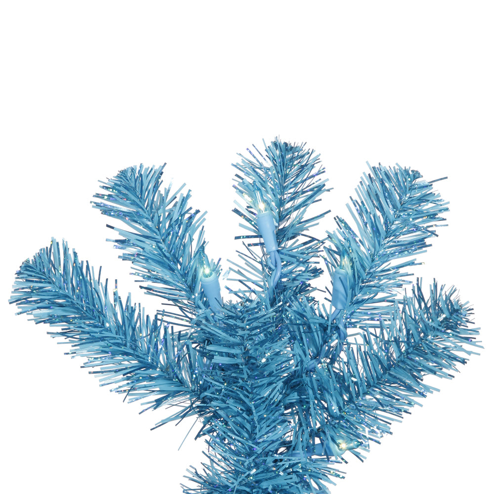 Vickerman 3' Sky Blue Pencil Artificial Christmas Tree Blue Dura-lit LED Lights.