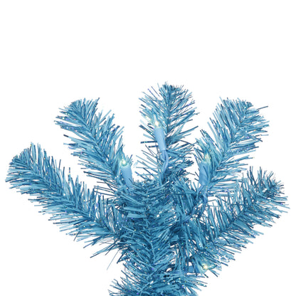 Vickerman 3' Sky Blue Pencil Artificial Christmas Tree Blue Dura-lit LED Lights.