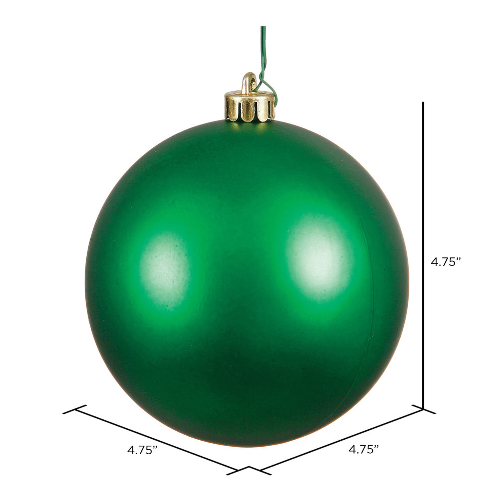 Vickerman 4.75" Green Matte Ball Ornament 4 per Bag