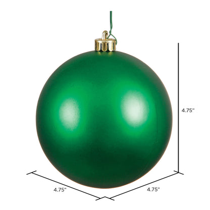 Vickerman 4.75" Green Matte Ball Ornament 4 per Bag