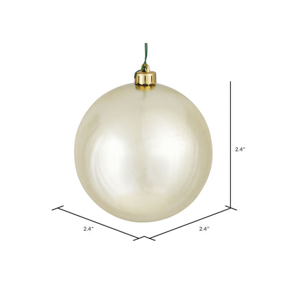 Vickerman 2.4" Champagne Shiny Ball Ornament 24 per Bag