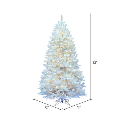 Vickerman 12' Sparkle White Spruce Artificial Christmas Tree Pure White LED Lights