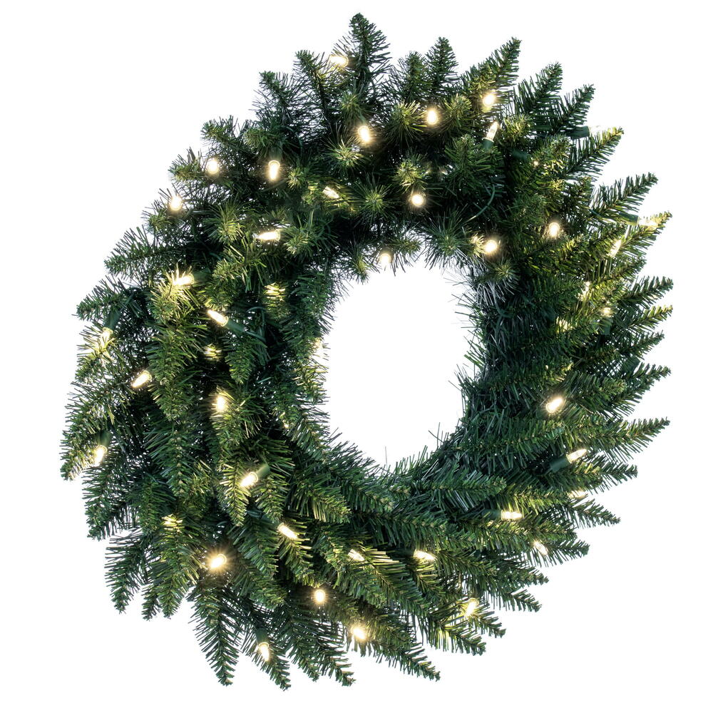 Vickerman 24" Camdon Fir Artificial Christmas Wreath with Warm White LED Mini Lights