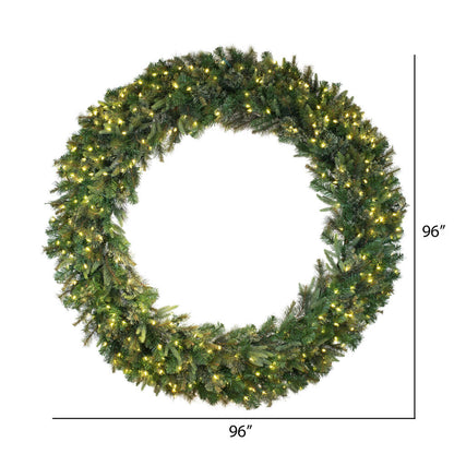 Vickerman 96" Cashmere Artificial Christmas Wreath Warm White Dura-lit LED Lights