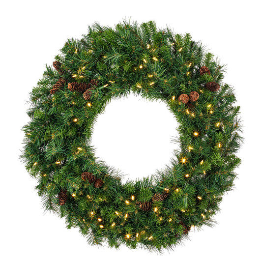 Vickerman 36" Cheyenne Pine Artificial Christmas Wreath Warm White LED Lights