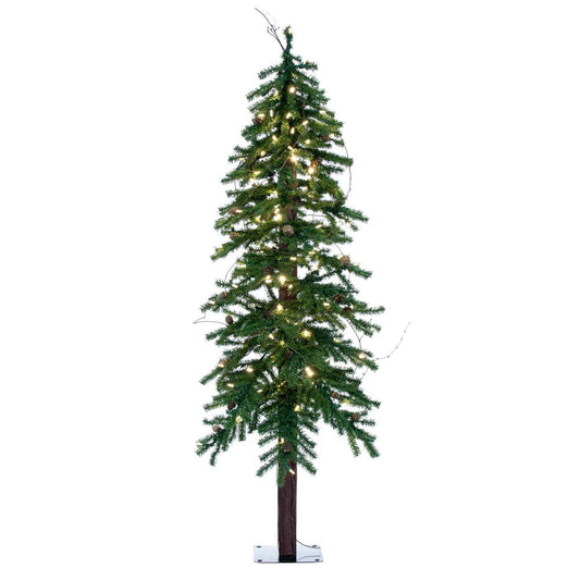 Vickerman 5' Alpine Artificial Christmas Tree Warm White Dura-lit LED Lights