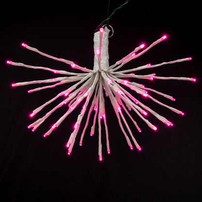 Vickerman 80Lt x 16" White Starburst Pink 5mm LED Lights.