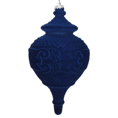 Vickerman 10.5" Midnight Blue Flocked Finial Ornament
