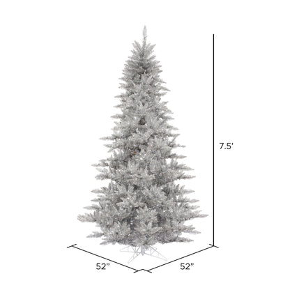 Vickerman 7.5' Silver Tinsel Fir Artificial Christmas Tree Unlit