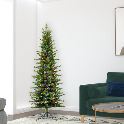 Vickerman 6.5' x 35" Moutauk Pine Artificial Christmas Pencil Tree Multi-colored LED lights