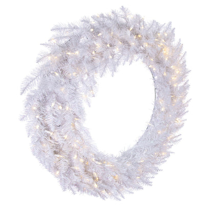 Vickerman 48" Sparkle White Spruce Artificial Christmas Wreath Pure White LED Lights