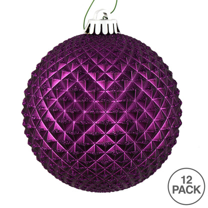 Vickerman 2.75" Plum Durian Glitter Ball Ornament 12 per Bag