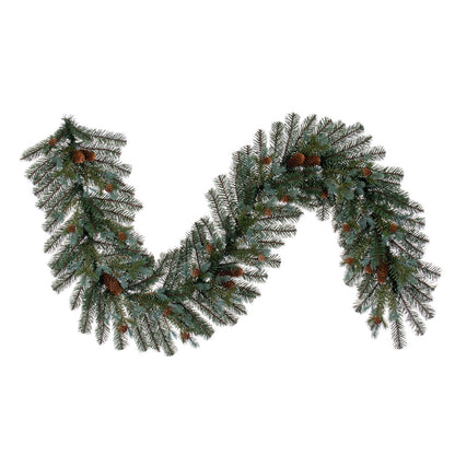 Vickerman 6' x 14" Blue Spruce Pine Cone Artificial Unlit Garland.