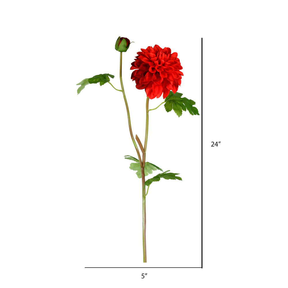 Vickerman 24" Artificial Red Dahlia Stem Set of 3