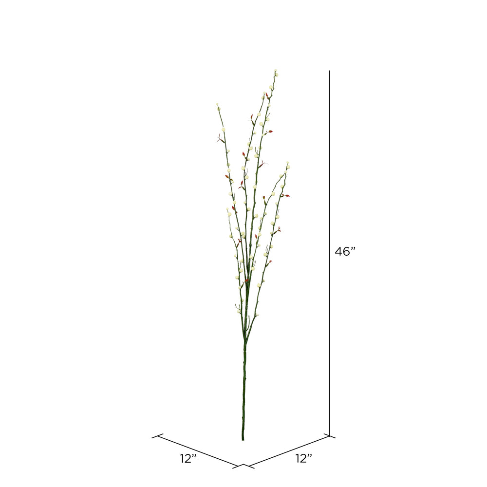 Vickerman 46" Artificial Fruit Branch with Cream Buds Set of 3