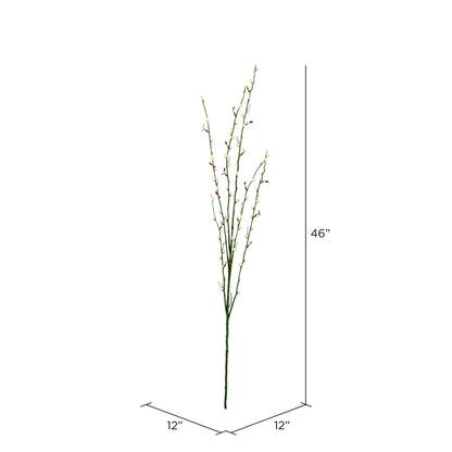 Vickerman 46" Artificial Fruit Branch with Cream Buds Set of 3