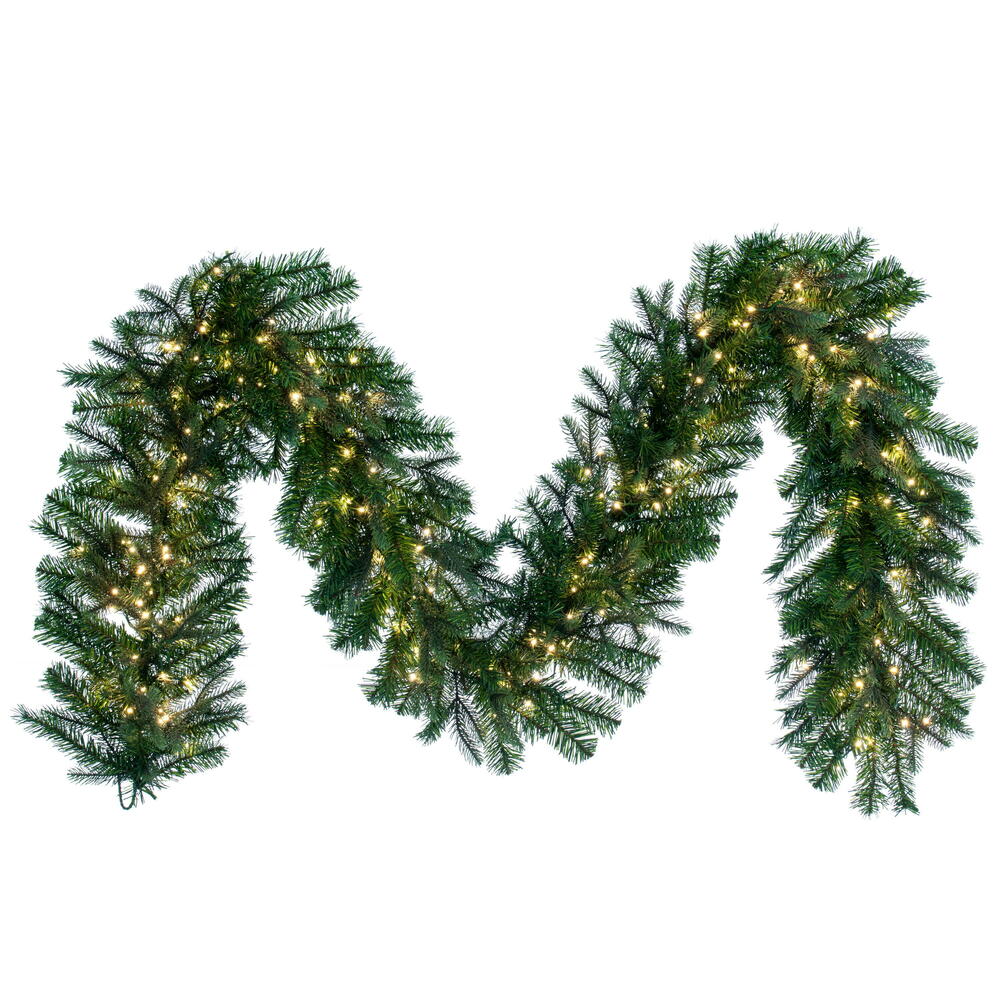 Vickerman 9' x 14" Douglas Fir Artificial Pre-Lit Garland with Warm White LED Lights.