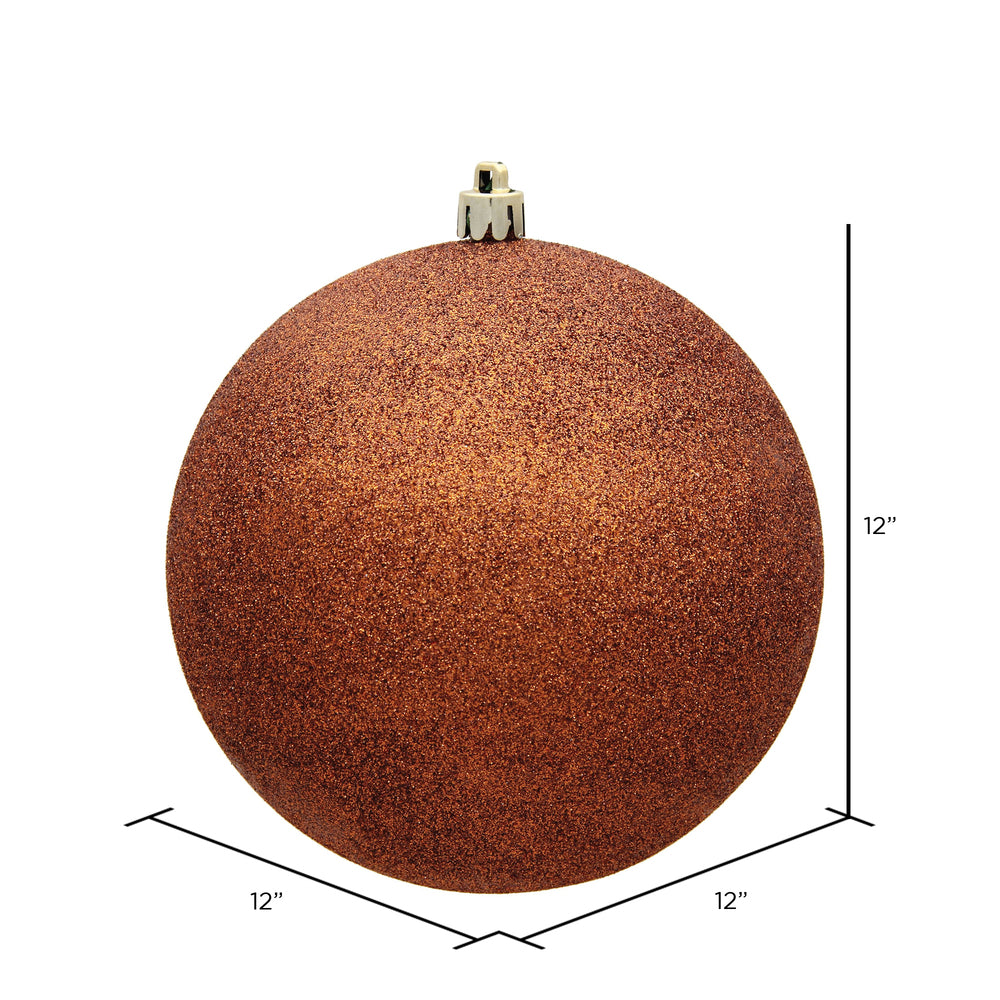 Vickerman 12" Copper Glitter Ball Ornament