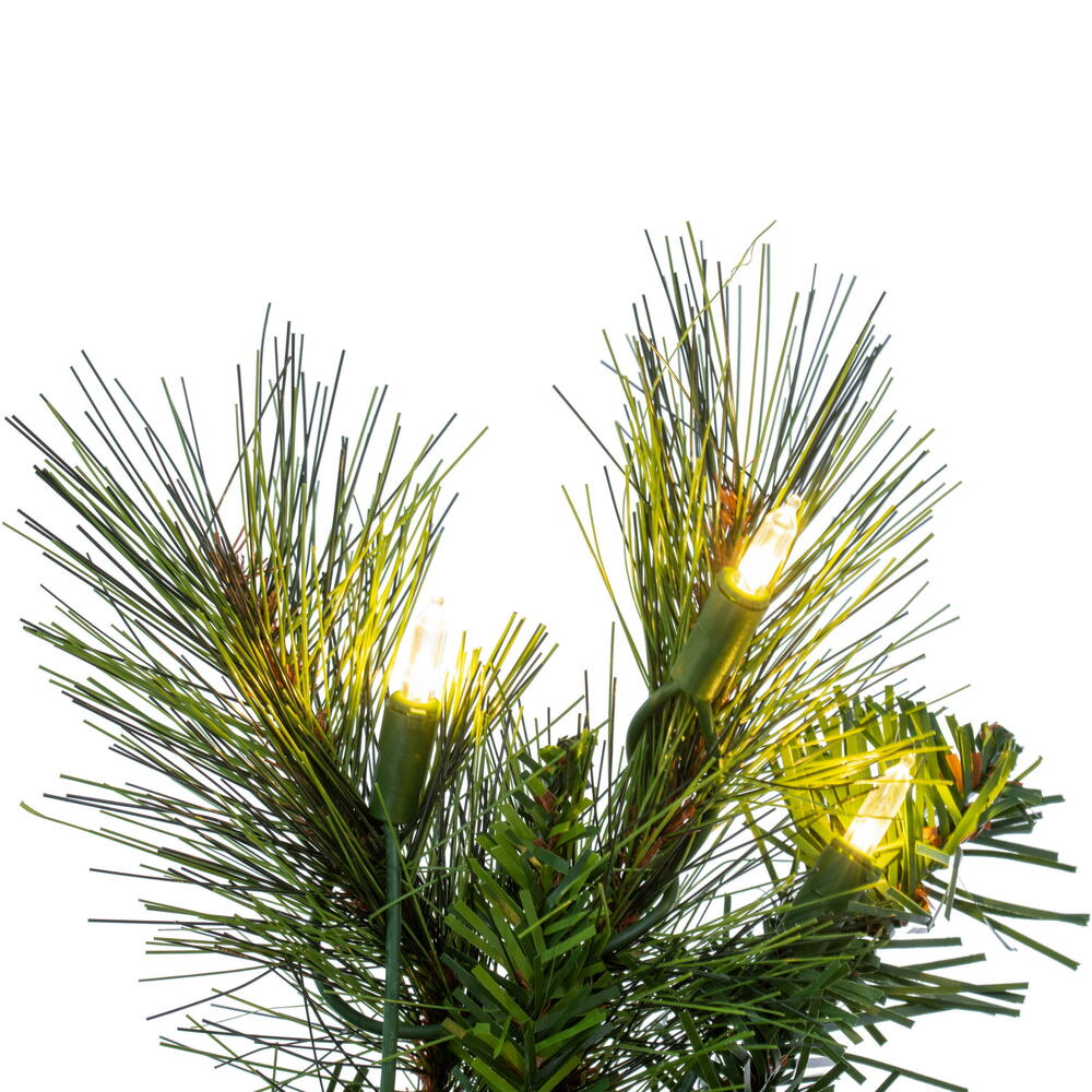Vickerman 30" Brighton Pine Artificial Wreath with 100 Dura-Lit® Warm White LED Mini Lights and 175 PE/PVC Tips.