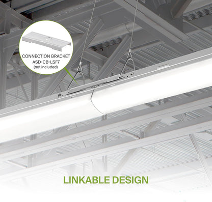 ASD Lighting LED Stairwell Fixture with Q-base 4feet Power Adjustable 25/30/40W 120-277V CCT Selectable 3500/4000/5000K with Battery back-up 10W Dimmable White UL DLC Premium