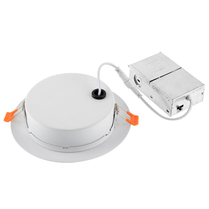 ASD Lighting LED Round Recessed Mini Panel Gimbal Airtight 4" 12W 120V Dimmable CCT Selectable 2700/3000/3500/4000/5000K White UL 6pack