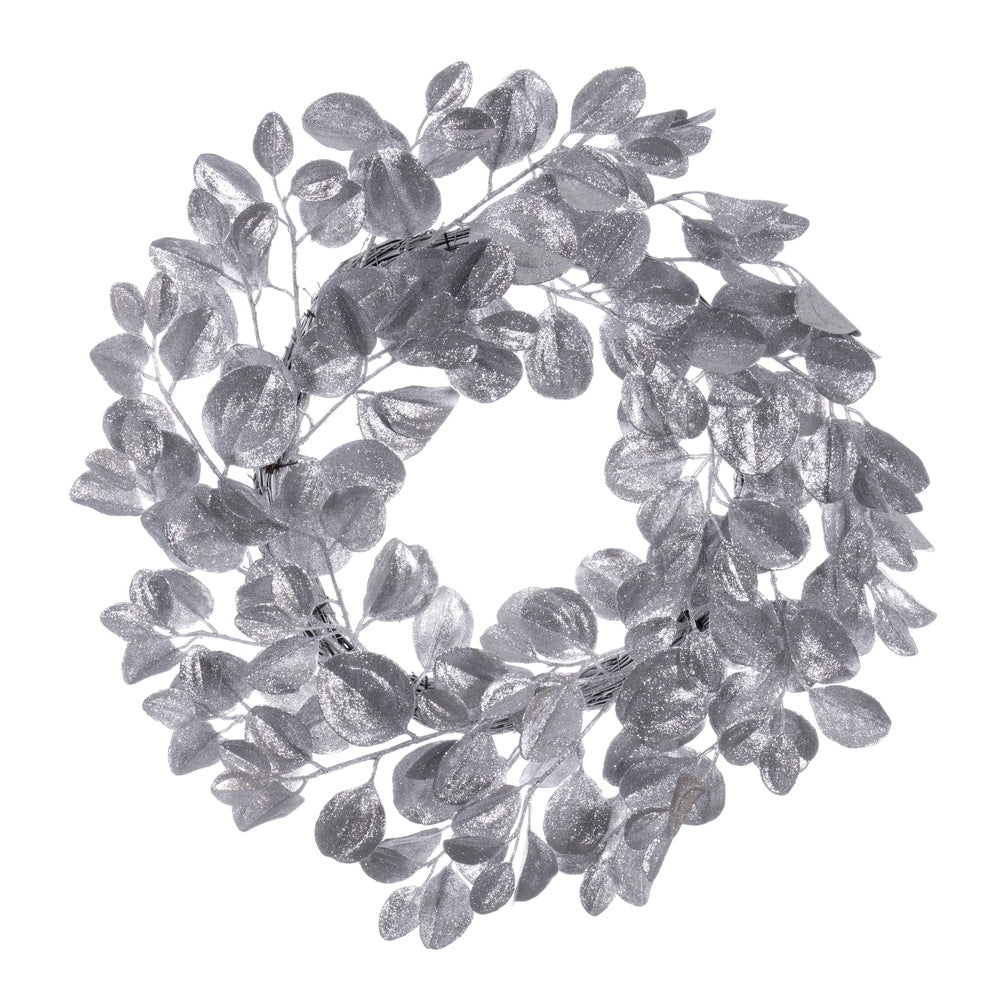 Vickerman 24" Silver Artificial Dogwood Glitter Wreath