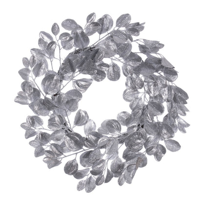Vickerman 24" Silver Artificial Dogwood Glitter Wreath