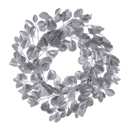 Vickerman 24" Silver Artificial Dogwood Glitter Wreath