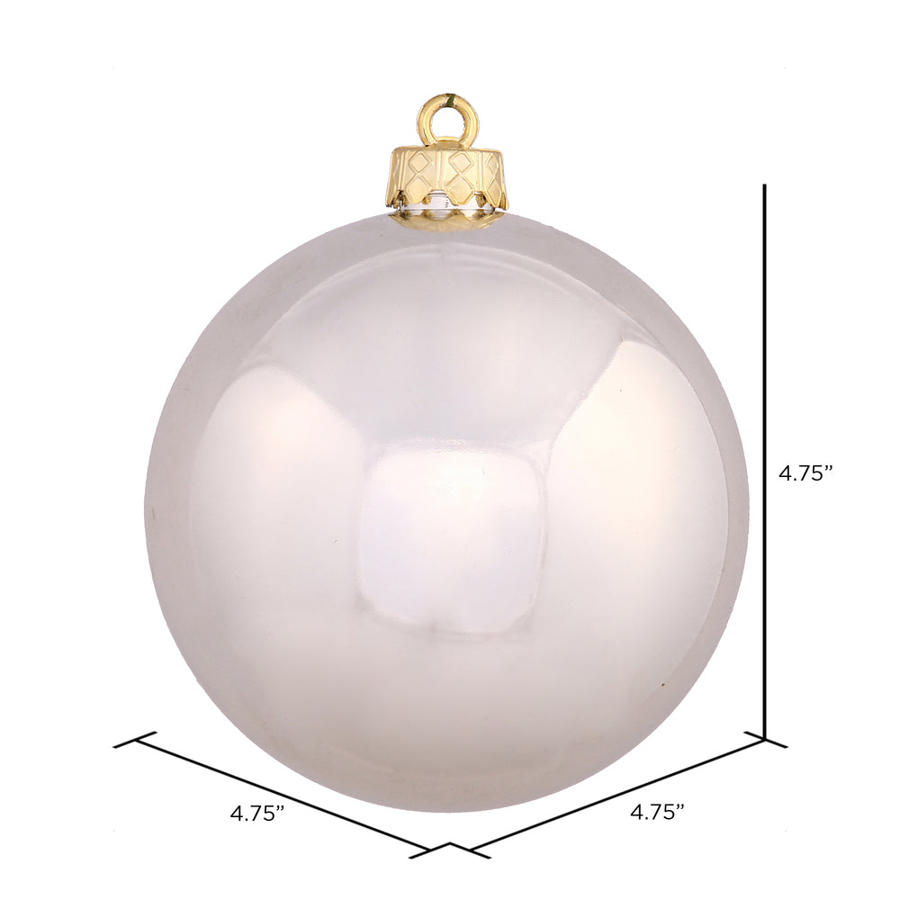 Vickerman 4.75" Champagne Shiny Ball Ornament 4 per Bag