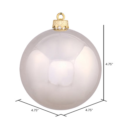 Vickerman 4.75" Champagne Shiny Ball Ornament 4 per Bag