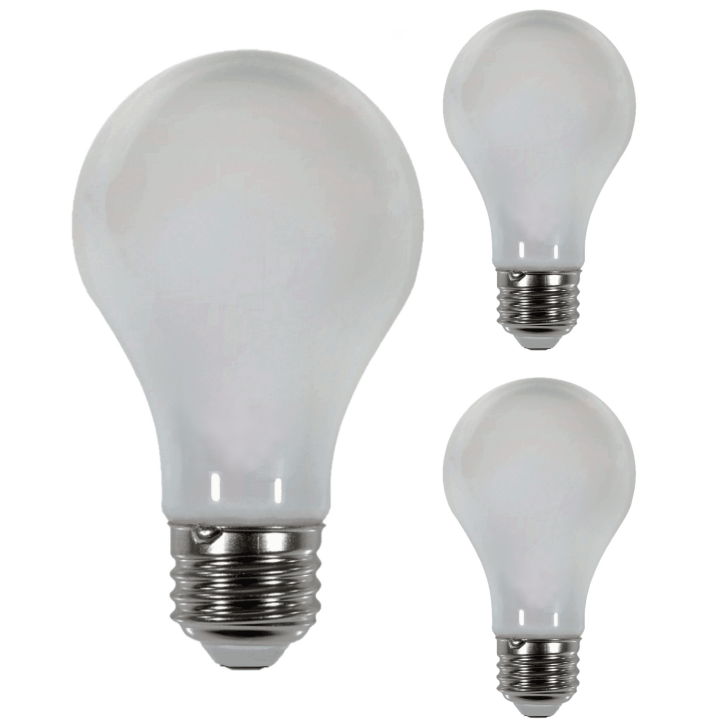 Damar A19 LED Light Bulb 7W 720 Lumen E26 Medium Base 2700K Warm White for Bedroom Living Room Lamp Home Light Bulb 120V Dimmable CRI80 360° Beam Angle Dry/Damp Location White Finish Pack of 3