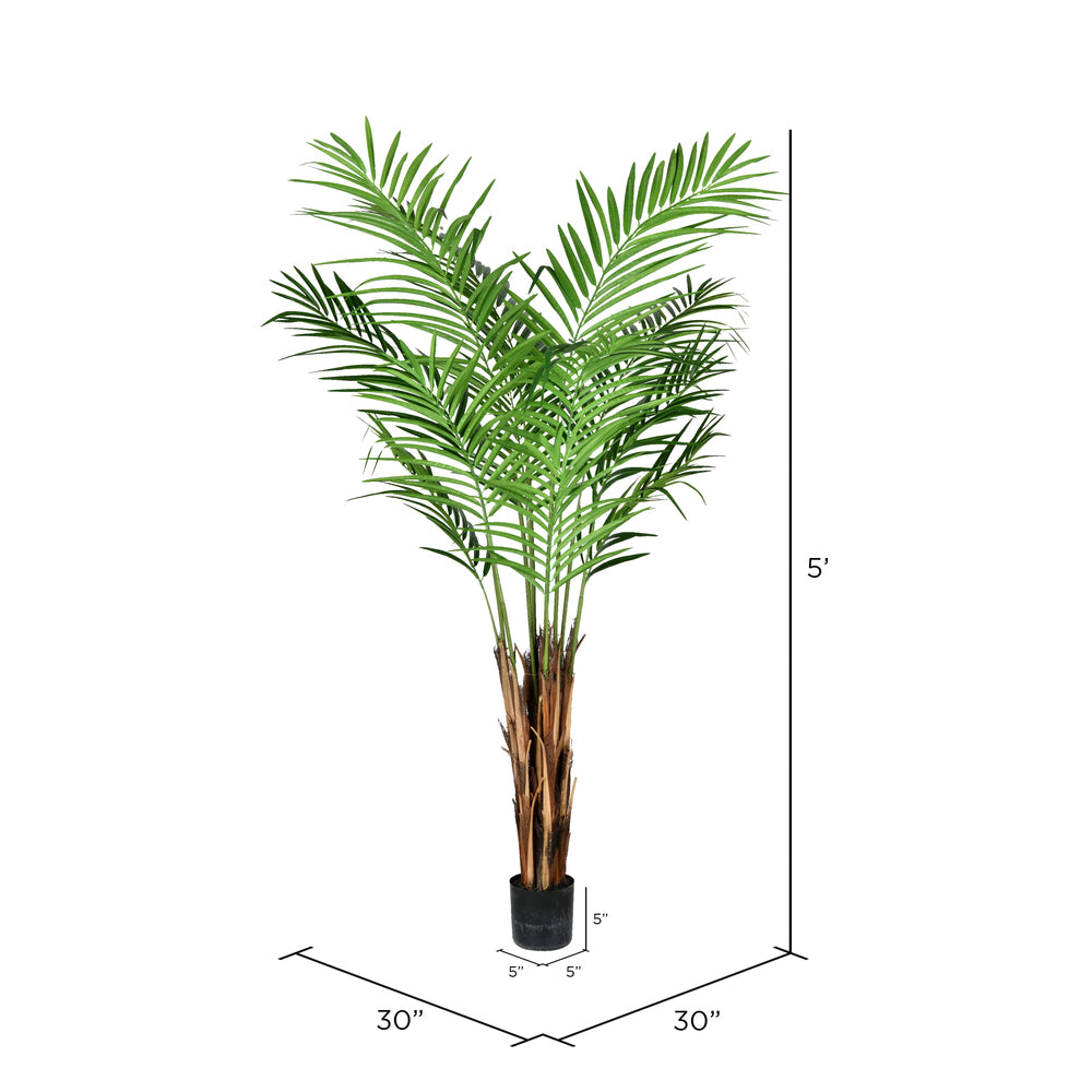 Vickerman 5' Artificial Potted Giant Areca Palm Tree.