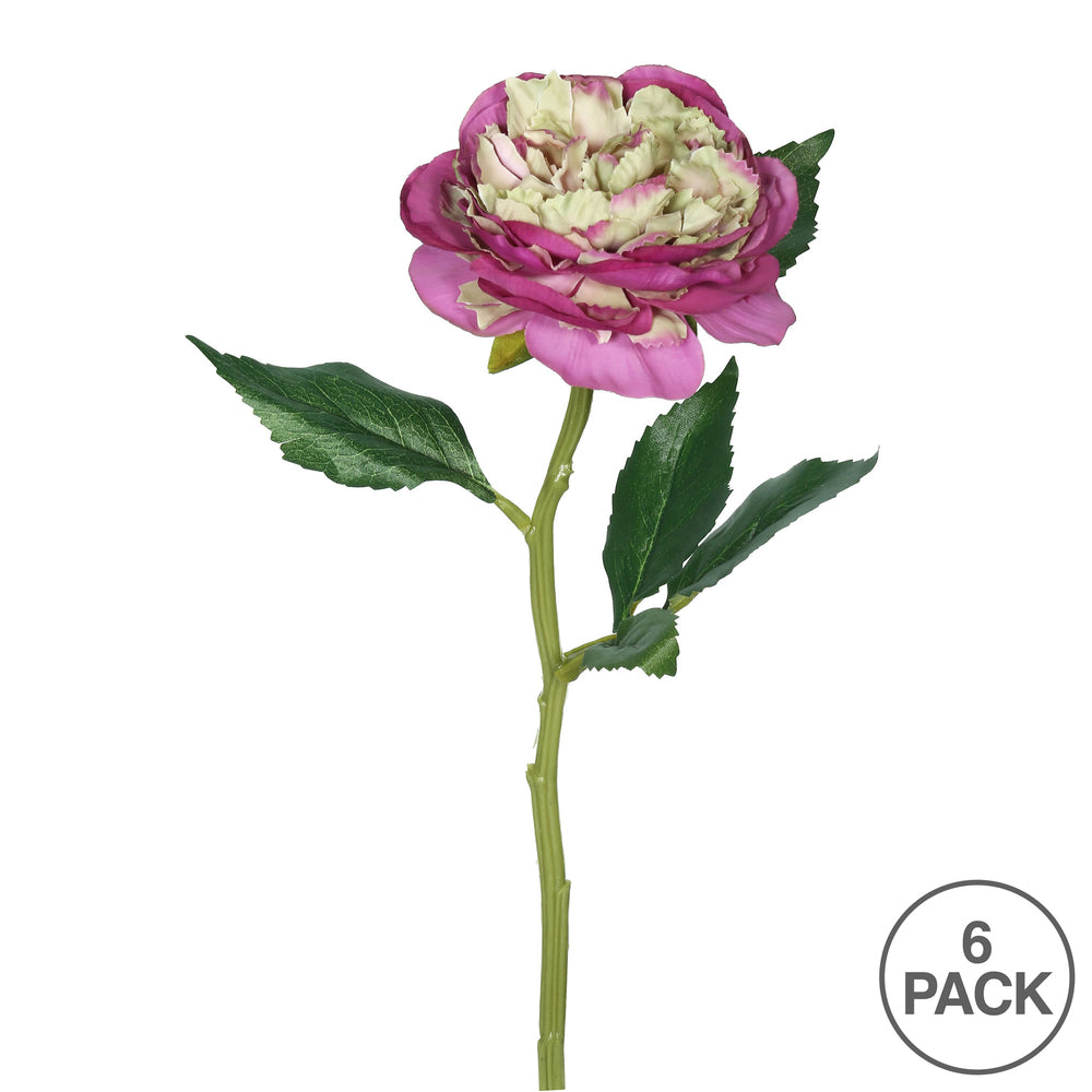 Vickerman 13" Artificial Purple Peony Stem 6 per Bag