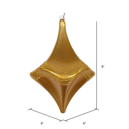 Vickerman 8" Honey Gold Candy Glitter Drop Christmas Ornament