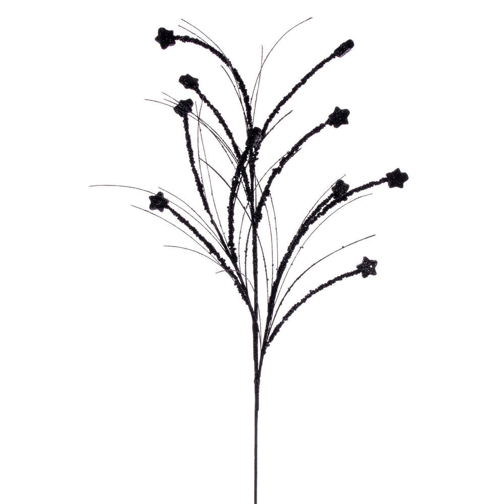 Vickerman 36" Black Mini Star Glitter Spray 6 per bag.